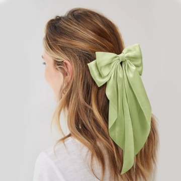 Elegant Large Hair Bows for Women in Silky Satin