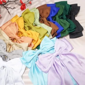 Elegant Large Hair Bows for Women in Silky Satin
