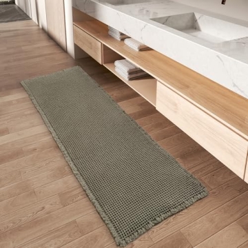 AMOAMI Upgraded Waffle Runner Rug - Super Absorbent Non-Slip Bath Mats for Bathroom Floor, Machine W...