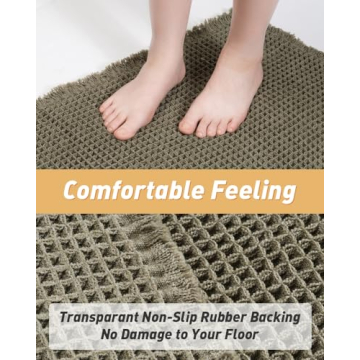 AMOAMI Waffle Bath Mat - Soft & Absorbent Rug
