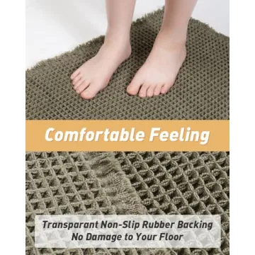 AMOAMI Waffle Bath Mat - Soft & Absorbent Rug