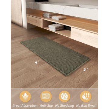 AMOAMI Waffle Bath Mat - Soft & Absorbent Rug
