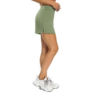 LouKeith Tennis Skirts for Women High Waisted Athletic Active Golf Skorts Mini Workout Running Skirts with Shorts Pockets Green S