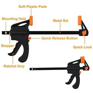 12 Pack 4 Inch Bar Clamps for Quick Woodworking Projects