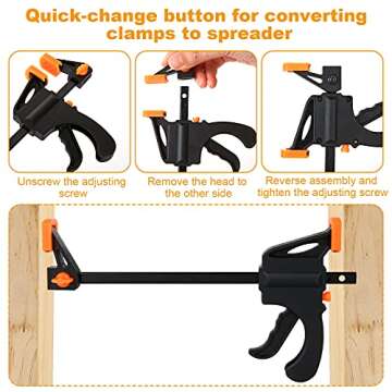 12 Pack 4 Inch Bar Clamps for Quick Woodworking Projects
