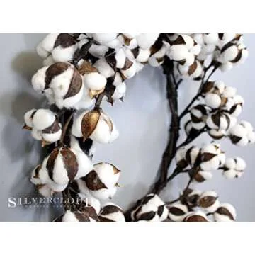 Beautiful Adjustable Real Cotton Wreath for Weddings and Home