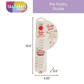 Talisman Designs Pie Pastry Guide | Perfectly Round Pie Crust Every Time | Cut Circles from 4 to 14 inches in Diameter | Pie Cutting Guide | Pie Dough, Puff Pastry, Fondant & More