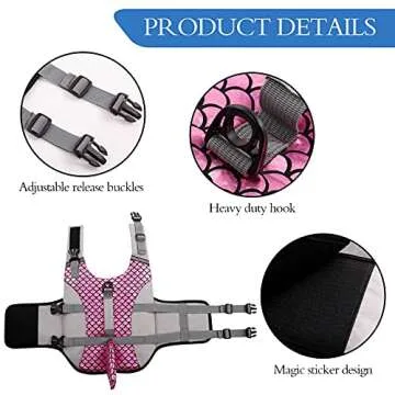 MAZORT Dog Life Jacket, Pet Floatation Vest Reflective Swimsuit Shark Ripstop Lifesaver with Durable Rescue Handle for Small, Medium, Large Dogs (Pink, X-Large)