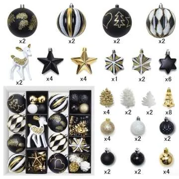 59ct Shatterproof Christmas Ball Ornaments Set - Deer Theme