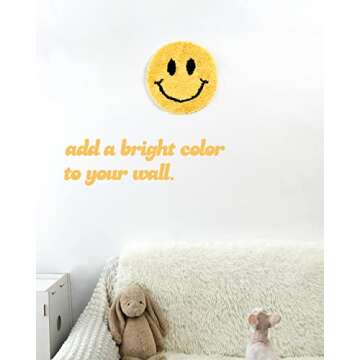 Ohocut Smiley Face Tufted Wall Decor for Aesthetic Vibes