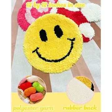 Ohocut Smiley Face Tufted Wall Decor for Aesthetic Vibes
