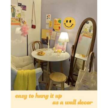 Ohocut Smiley Face Tufted Wall Decor for Aesthetic Vibes