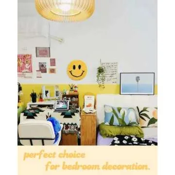 Ohocut Smiley Face Tufted Wall Decor for Aesthetic Vibes