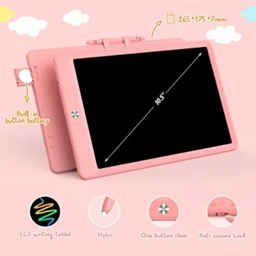 BUKEBU 10.5 Inch LCD Writing Tablet Colorful Drawing Pad Kids