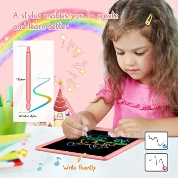 BUKEBU 10.5 Inch LCD Writing Tablet Colorful Drawing Pad Kids