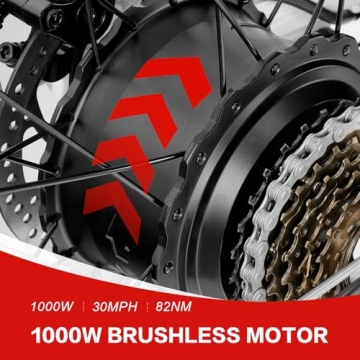 SENADA 1000W Electric Bike 30MPH Long Range Fat Tire