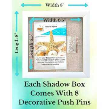 Tasse Verre 8x8 White Shadow Box Frame for Keepsakes