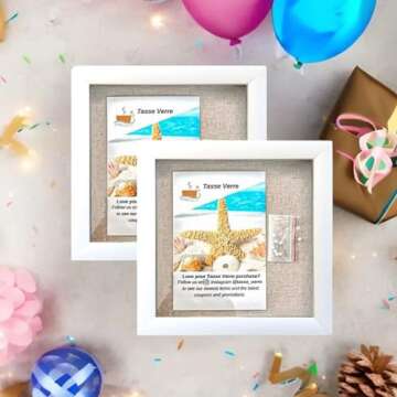 Tasse Verre 8x8 White Shadow Box Frame for Keepsakes