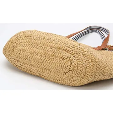 Stylish Straw Beach Bag with Cute Tassels for Summer