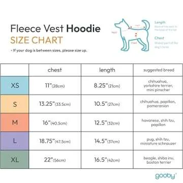 Gooby Fleece Vest Hoodie Dog Sweater - Black, X-Large - Warm Pullover Hoodie for Small Dogs