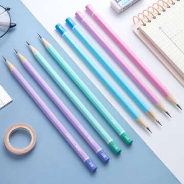 M&G 30 Pcs Hexagon Colored Pencils for Kids, Multicolor HB Unsharpened Pencils Graphite Wood Pencils with smooth writing for School, Office Supplies, Painting, Sketching, Weddings, Party