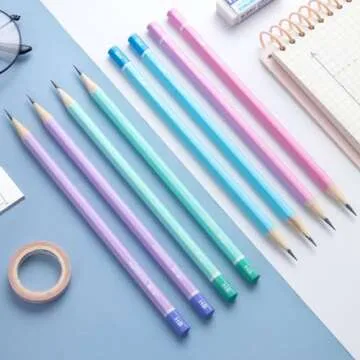 M&G 30 Pcs Hexagon Colored Pencils for Kids, Multicolor HB Unsharpened Pencils Graphite Wood Pencils with smooth writing for School, Office Supplies, Painting, Sketching, Weddings, Party