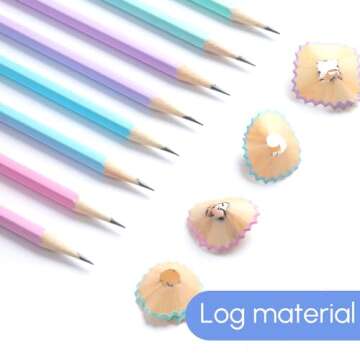 M&G 30 Pcs Hexagon Colored Pencils for Kids, Multicolor HB Unsharpened Pencils Graphite Wood Pencils with smooth writing for School, Office Supplies, Painting, Sketching, Weddings, Party