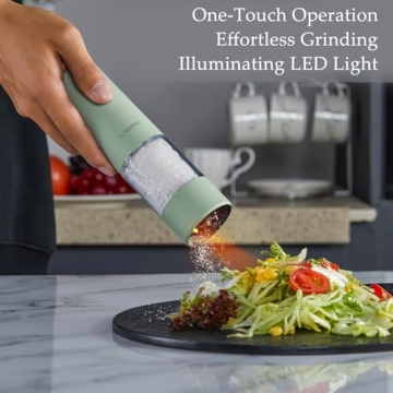 Stylish Electric Salt and Pepper Grinder Set Rechargeable