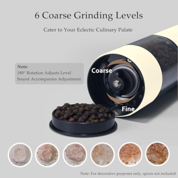 Stylish Electric Salt and Pepper Grinder Set Rechargeable