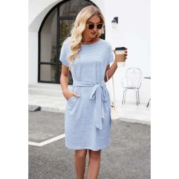 Stylish MEROKEETY Summer Tie Waist Dress for Women