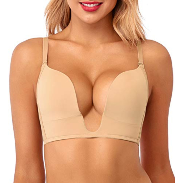 HANSCA Women's Deep Plunge Bra - Stylish Wireless Cleavage Enhancer