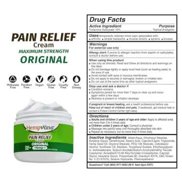 BulbHead As Seen On TV Hempvana Original Relief Cream Maximum Strength, The Hemp Cream for Muscle Jo...