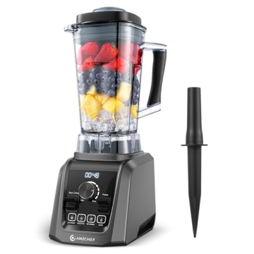 AMZCHEF Professional Blenders for Kitchen, 1800 W Smoothie Blender with Infinitely Variable Speed an...
