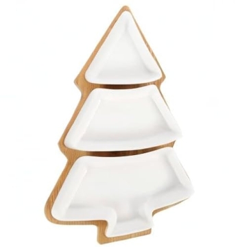 Angoily Christmas Tree Platter Serving Tray for Holidays