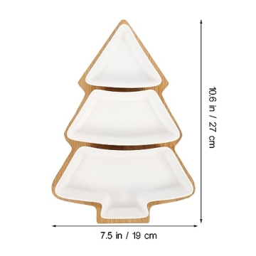 Angoily Christmas Tree Platter Serving Tray for Holidays