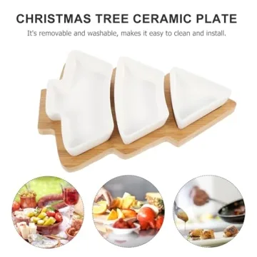 Angoily Christmas Tree Platter Serving Tray for Holidays