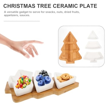 Angoily Christmas Tree Platter Serving Tray for Holidays