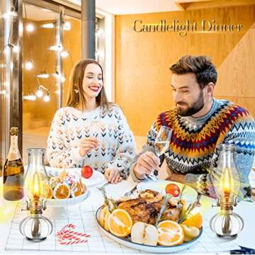 4 Pcs Chamber Oil Lamp Classic Kerosene Lamp Lantern Vintage Oil Lantern Decorative Antique Clear Hurricane Lamp with Adjustable Fire Wick for Home Indoor Use, 13 Inches Height, Clear