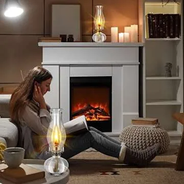 4 Pcs Chamber Oil Lamp Classic Kerosene Lamp Lantern Vintage Oil Lantern Decorative Antique Clear Hurricane Lamp with Adjustable Fire Wick for Home Indoor Use, 13 Inches Height, Clear