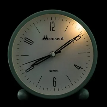 Mensent 4 Inch Silent Analog Alarm Clock with Night Light
