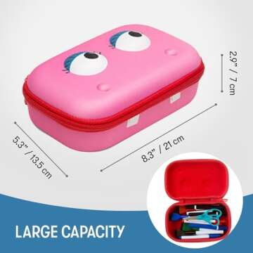 ZIPIT Beast Pencil Box for Girls | Pencil Case for School | Organizer Pencil Bag | Large Capacity Pencil Pouch (Pink)