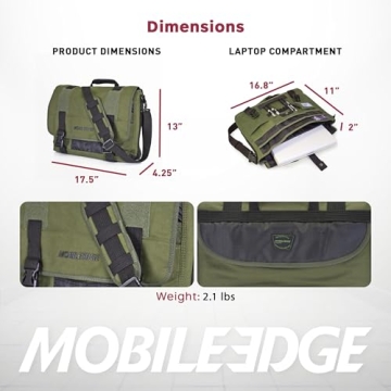 Mobile Edge ECO Laptop Messenger Bag for 17.3" Laptops