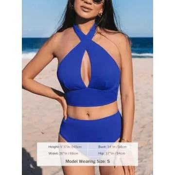 Stylish CUPSHE Women's High Waisted Bikini Set Swimwear