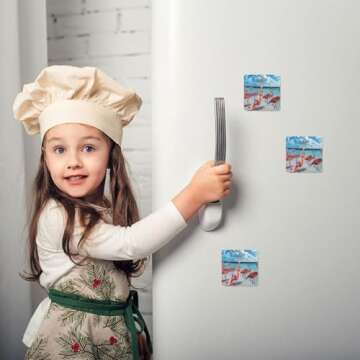 Flock of Red Flamingos On The Beach Round Soft Magnetic Fridge Magnets, Designed with Unique Patterns and Perfect Materials