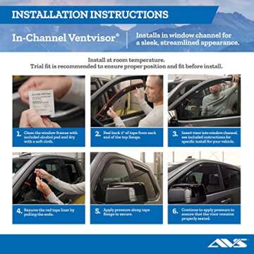 Auto Ventshade [AVS] in-Channel Rain Guards for 2014-2018 Silverado & Sierra 1500 Crew, 2015-2019 Silverado & Sierra 2500HD-3500HD Crew, 4 pcs. | Window Vent Visors - Smoke | 194536