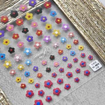 Dedyel Smile Nail Art Stickers Cute Nail Stickers Cartoon Nail Stickers 5D Embossed Smile Face Nail Stickers Kawaii Self-Adhesive Nail Stickers for Women Girls Kids Nail Art Decoration