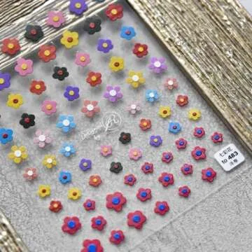 Dedyel Smile Nail Art Stickers Cute Nail Stickers Cartoon Nail Stickers 5D Embossed Smile Face Nail Stickers Kawaii Self-Adhesive Nail Stickers for Women Girls Kids Nail Art Decoration