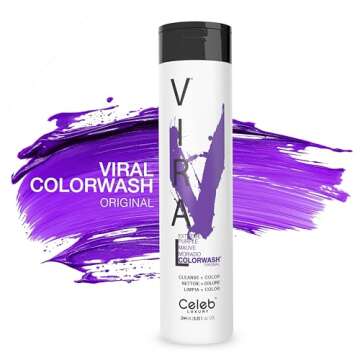 Celeb Luxury Viral Purple Colorwash, Color Depositing Shampoo with Bondfix Bond Rebuilder, Semi Perm...