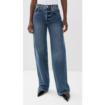 ANINE BING Women's Hugh Jeans Stylish Wide-Leg Denim