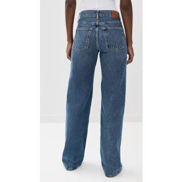 ANINE BING Women's Hugh Jeans Stylish Wide-Leg Denim